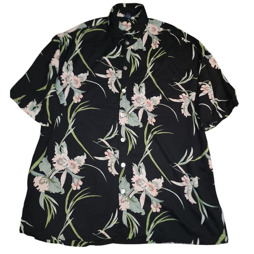 Hibiscus Collection Hawaii Men's Floral Button Down Short Sleeve Shirt Size XL